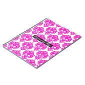 Carnet Hot rose blanc Damask Chic moderne élégant Motif (Côté gauche)