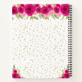 Carnet Hot rose Floral Brown Hair Princess Guest Book (Dos)