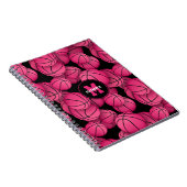 Carnet hot rose noir personnalisées filles basketball (Côté Droit)