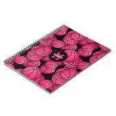 Carnet hot rose noir personnalisées filles basketball (Côté gauche)