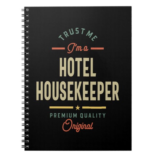 Carnet Hotel Housekeeper Job Title Cadeau (Devant)
