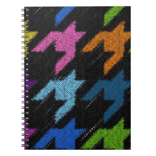 Carnet Houndstooth : imitation de toile brute. (Devant)