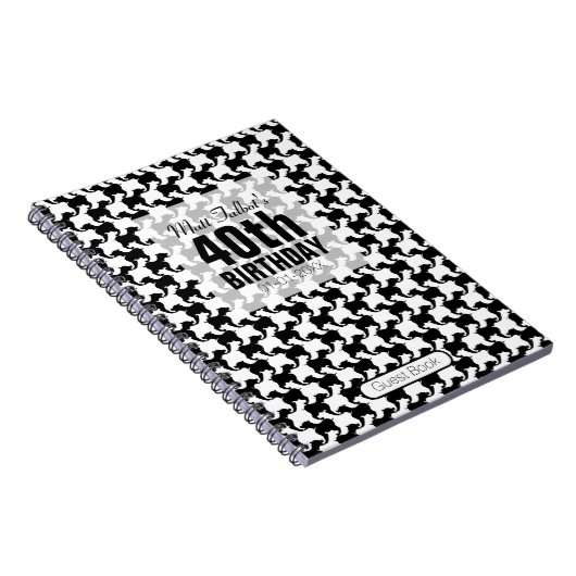 Carnet Houndstooth Tesselation Chien 40e anniversaire Inv (Côté Droit)