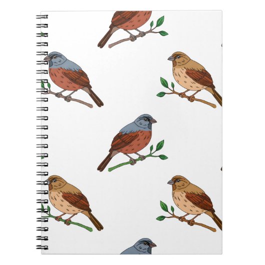 Carnet House Bunting Bird Pattern – Seamless Nature Desig (Devant)