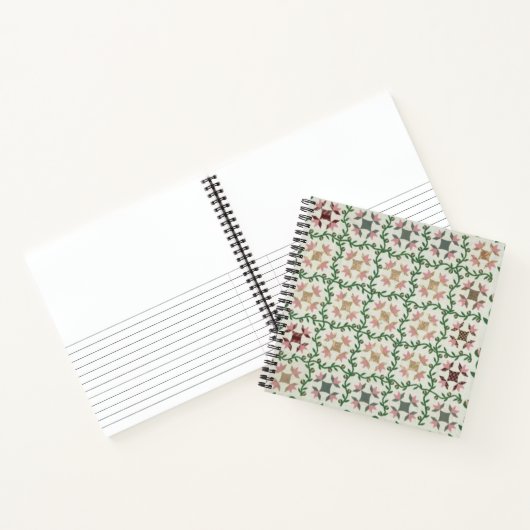 Carnet Housse de couette en rose et vert (Intérieur)