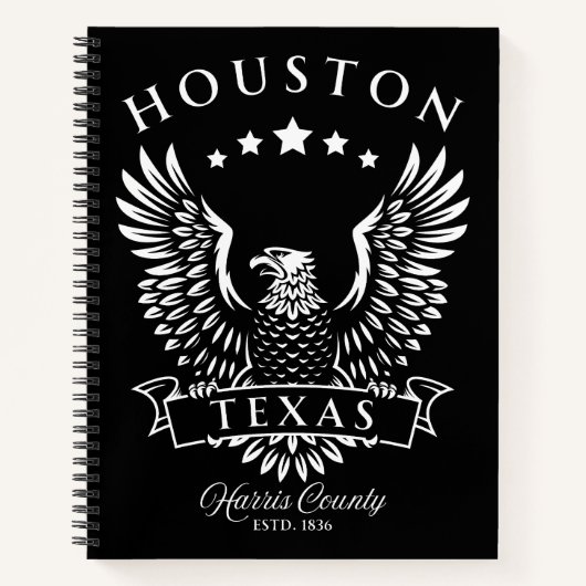 Carnet Houston comté de Harris Texas aigle vintage (Devant)