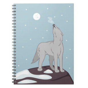 Carnet Howling Arctic Wolf