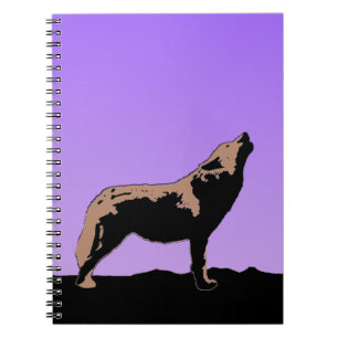 Carnet Howling Wolf at Sunset - Art faunique original