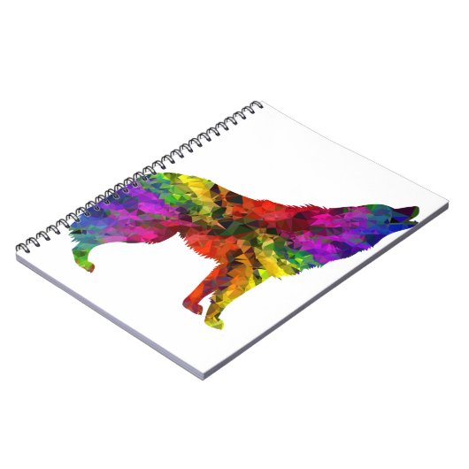 Carnet howling wolf rainbow (Côté gauche)