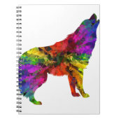 Carnet howling wolf rainbow (Devant)