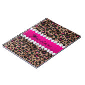 Carnet Huile d'or et diamants de Faux Leopard, Rose rose- (Côté gauche)