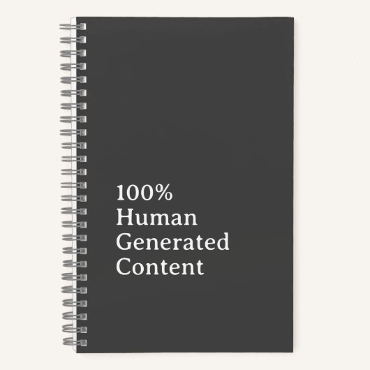 Carnet Human Generated Content Anti AI Notebook (Recto)