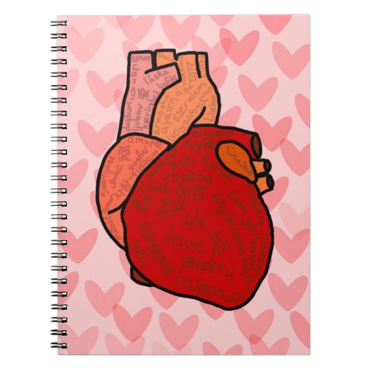 Carnet Human Heart with Love in Different Languages (Devant)