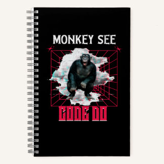 Carnet Humour de développeur Web « Le singe voit, code, f