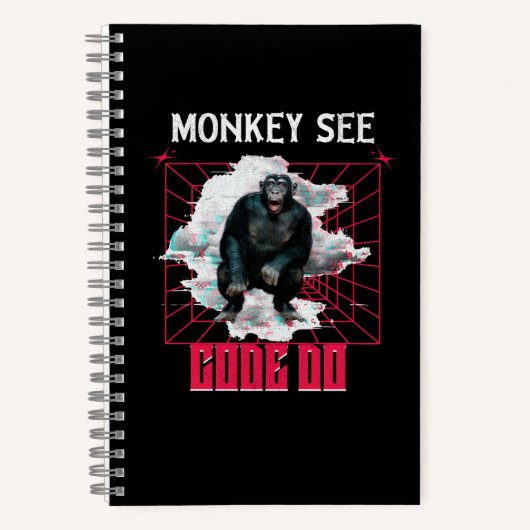 Carnet Humour de développeur Web « Le singe voit, code, f (Recto)