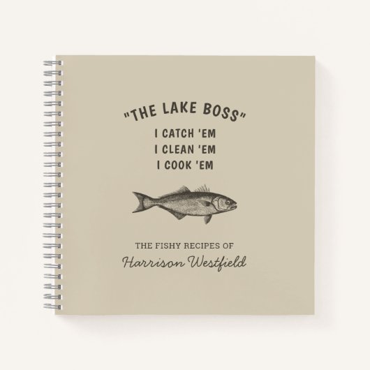 Carnet Humour de pêche à la ligne Recettes de poisson per (Devant)