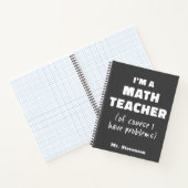 Carnet Humour de professeur de maths drôle Citation perso (Intérieur)