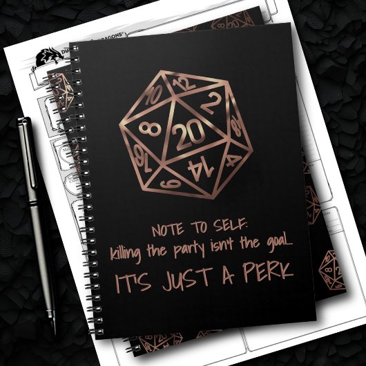 Carnet Humour RPG DM | Gamer Tuer le Parti est un Perk