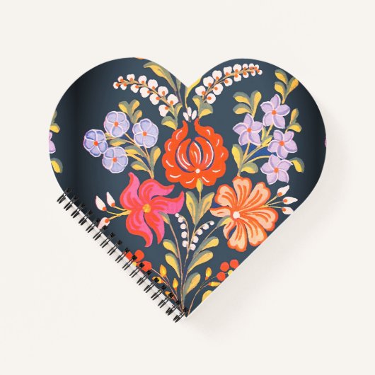 Carnet hungarian flowers -vibrant colors (Devant)