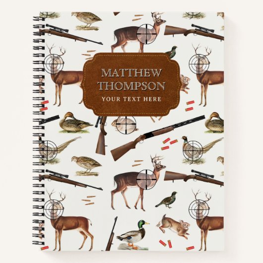 Carnet Hunting Wildlife Outdoorsman Pattern (Devant)