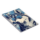 Carnet Husky avec lunettes de soleil à la plage (Côté Droit)