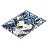 Carnet Husky avec lunettes de soleil à la plage (Côté gauche)