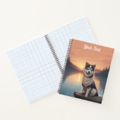 Carnet Husky Sibérien près du lac (Intérieur)