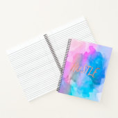 Carnet Hustère d'or Rose d'aquarelle Pastel (Intérieur)