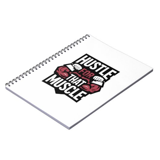 Carnet Hustle for That Muscle - Funny Gym Motivation (Côté gauche)
