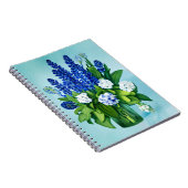 Carnet Hyacinthes bleu de Cobalt et Hydrangées (Côté Droit)