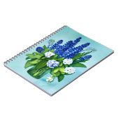 Carnet Hyacinthes bleu de Cobalt et Hydrangées (Côté gauche)