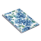 Carnet Hydrangea Blues | Motif Fleur Fleurie Aquarelle (Côté Droit)