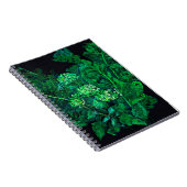 Carnet Hydrangea et Horseradish Floral Art noir et vert (Côté Droit)