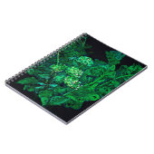 Carnet Hydrangea et Horseradish Floral Art noir et vert (Côté gauche)