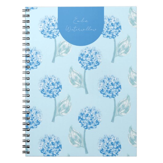 Carnet Hydrangea Personnalisable de Style Grandmillennial (Devant)