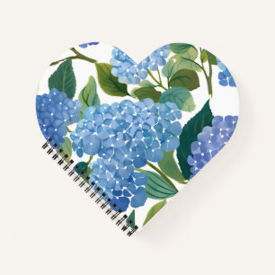 Carnet Hydrangeas Bleus Buisson Floral Magnifique Coeur