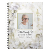 Carnet Hydrangée blanche Aquarelle Célébration de la vie (Devant)