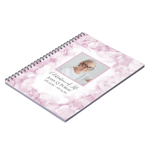 Carnet Hydrangée rose Aquarelle Célébration de la vie (Côté gauche)