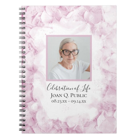 Carnet Hydrangée rose Aquarelle Célébration de la vie (Devant)
