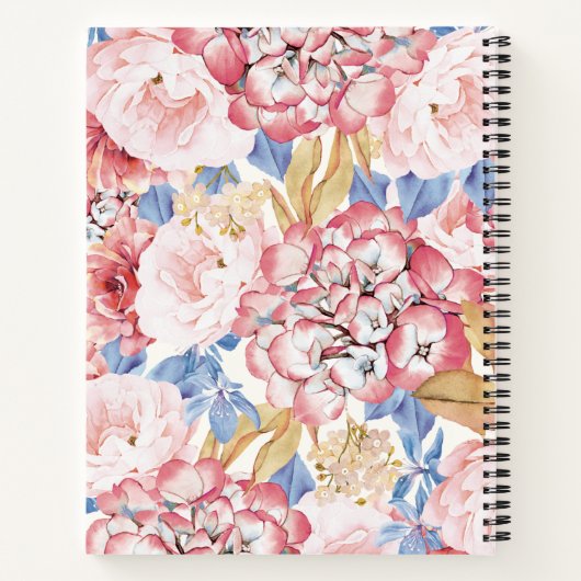 Carnet Hydrangée rose bleu foncé (Dos)