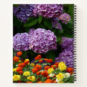 Carnet Hydrangée rose et couleur Zinnia Floral (Dos)