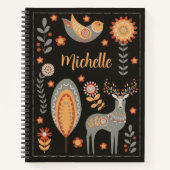 Carnet Hygge Scandinavian Folk Art Personnalisé Nom Perso (Devant)