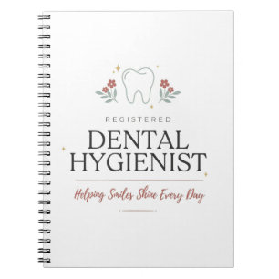 Carnet Hygiéniste Dentaire Diplômée Typographie Florale