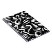 Carnet Hypnotic Monochrome Geometry – 3D Optical Illusion (Côté Droit)