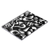 Carnet Hypnotic Monochrome Geometry – 3D Optical Illusion (Côté gauche)