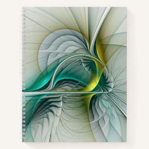 Carnet Hypnotique Abstrait Golden Turquoise Turquoise Fra