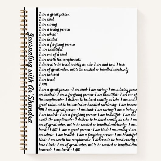 Carnet I AM AFFIRMATION Spiral Notebook (Devant)