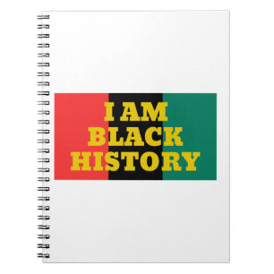 Carnet I Am Black History in Gold Font