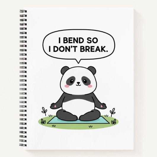 Carnet “I Bend So I Don’t Break” panda design (Devant)