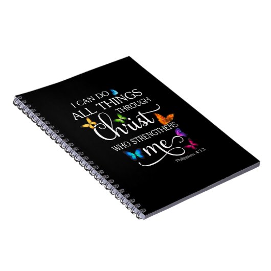 Carnet I Can Do All Things Through Christ Butterfly (Côté Droit)